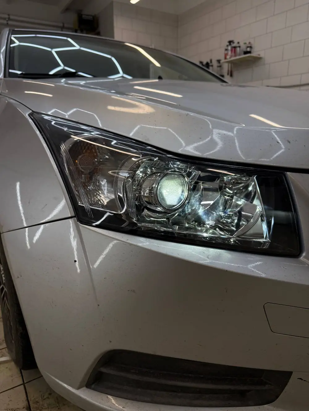 Volkswagen Polo, свет после установки линз